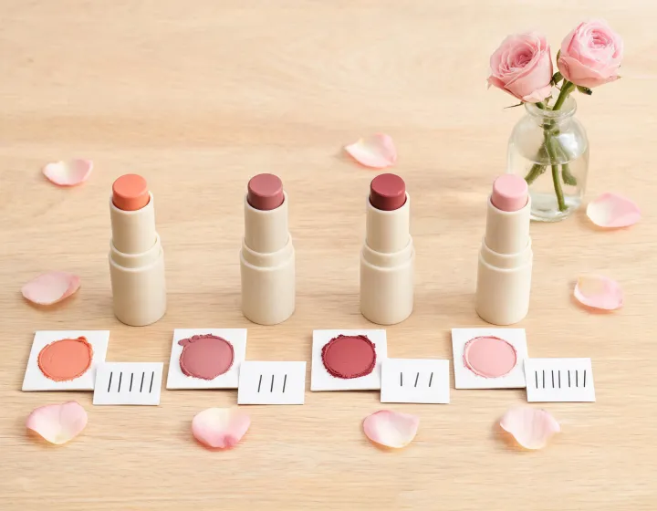 Cream blush stick inquiry board illustration